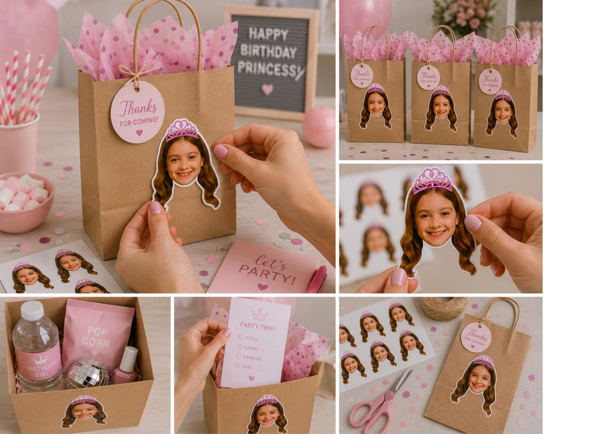 Custom Face Stickers for Every Celebration | Birthday Wedding Baby Shower Pet Party Favour Labels