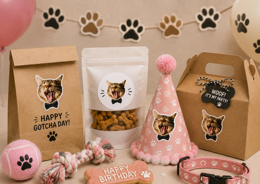 Custom Pet Face Stickers for Every Celebration | Birthday Wedding Baby Shower Pet Party Favour Labels