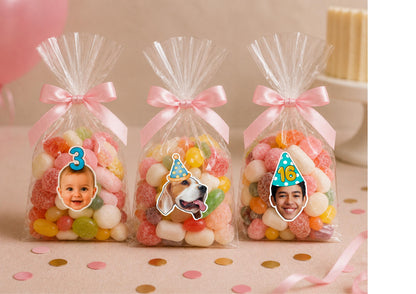 Custom Face Stickers for Every Celebration | Birthday Wedding Baby Shower Pet Party Favour Labels