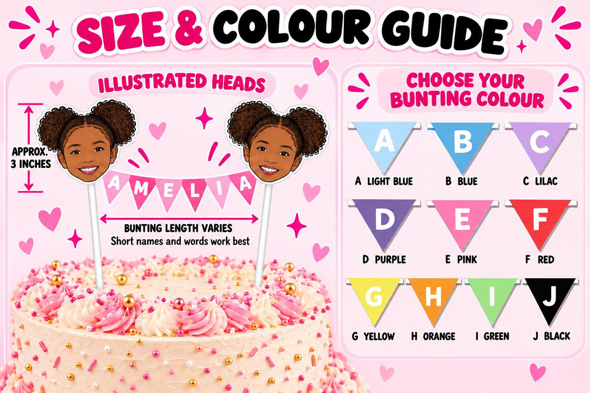 Personalised Pet Cake Bunting - Custom Illustrated Dog or Cat Name Topper for Birthday Party Decor
