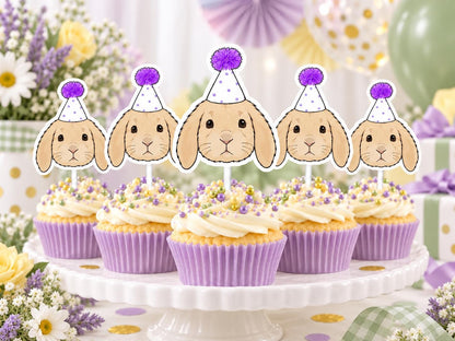 Personalized Pet Cupcake Toppers - Custom Illustrated Dog or Cat Portrait Party Decorations for Birthdays