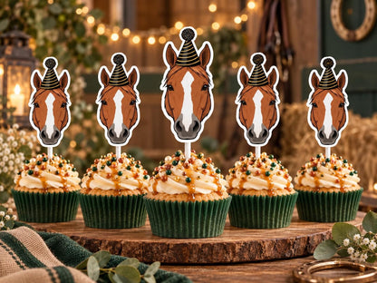 Personalized Pet Cupcake Toppers - Custom Illustrated Dog or Cat Portrait Party Decorations for Birthdays