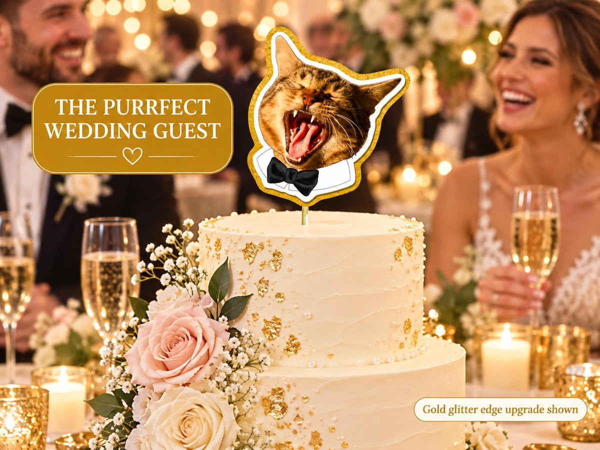 Personalised Pet Wedding Cake Topper, Custom Dog or Cat Photo Decoration, Include Your Pet in Your Wedding Day