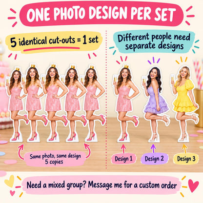 Personalised Tabletop Photo Cutout, Custom Person Standee, Birthday Party Decoration, Hen Party, Graduation or Leaving Gift