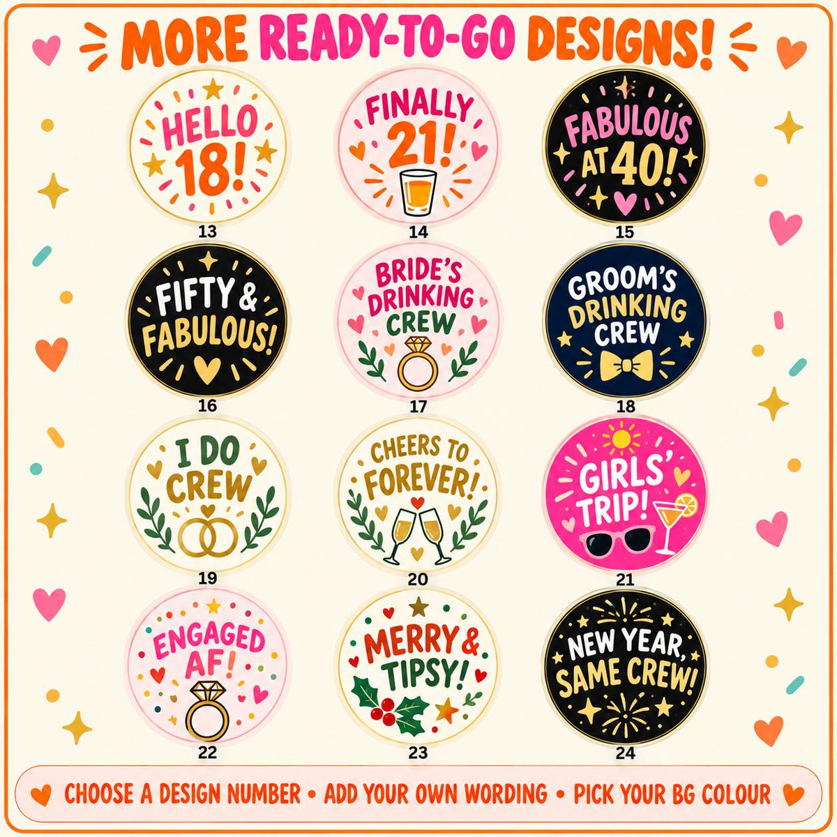 Custom Logo Shot Glass Stickers, Corporate Event Party Labels, Product Launch Work Celebration, Cups Optional