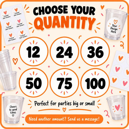 Custom Photo Shot Glass Stickers, Personalised Face Party Labels, Birthday Hen Wedding Shot Cups, Stickers or Cups