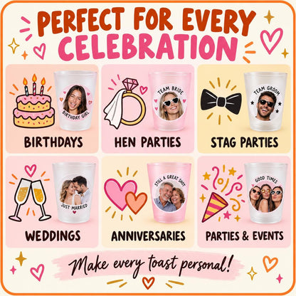 Custom Logo Shot Glass Stickers, Corporate Event Party Labels, Product Launch Work Celebration, Cups Optional