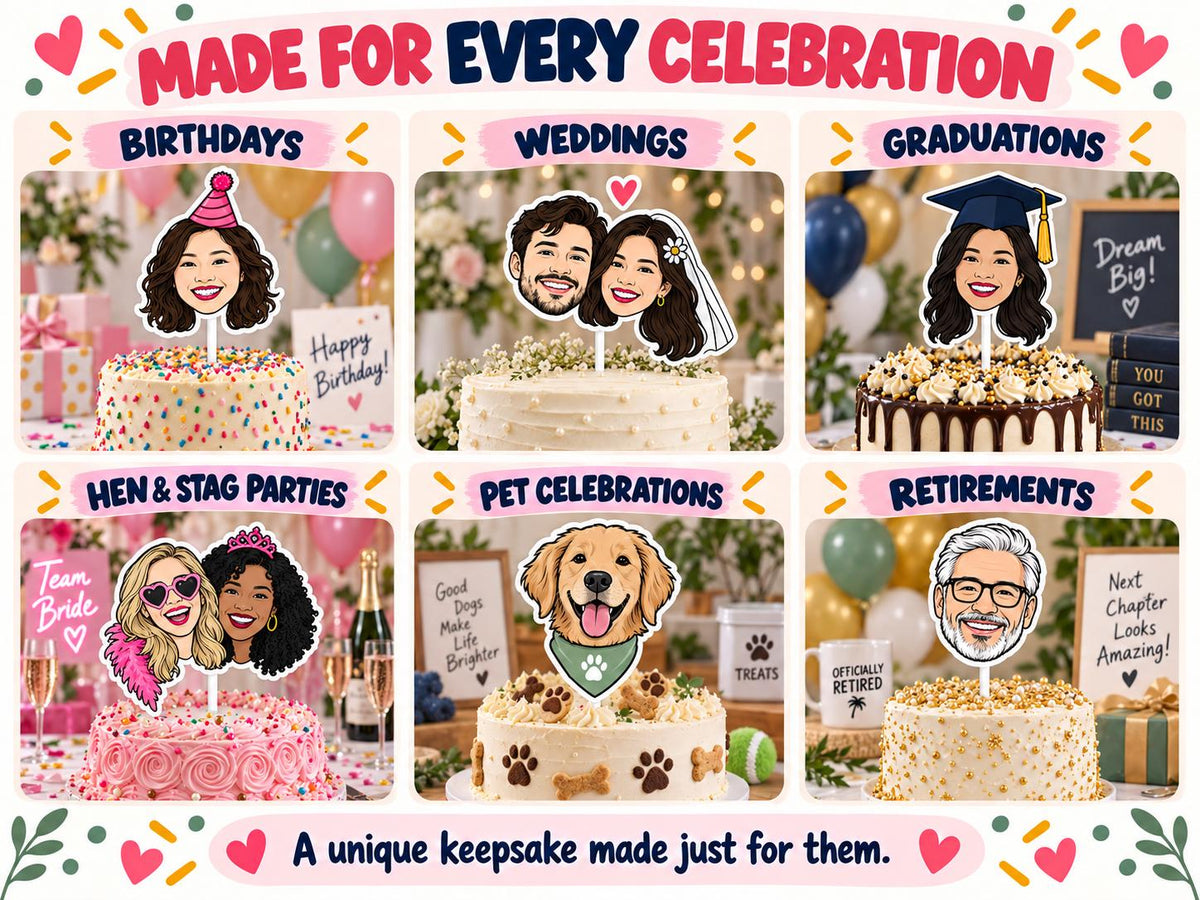 Personalised Wedding Cake Topper - Custom Illustrated Bride and Groom Portrait Keepsake
