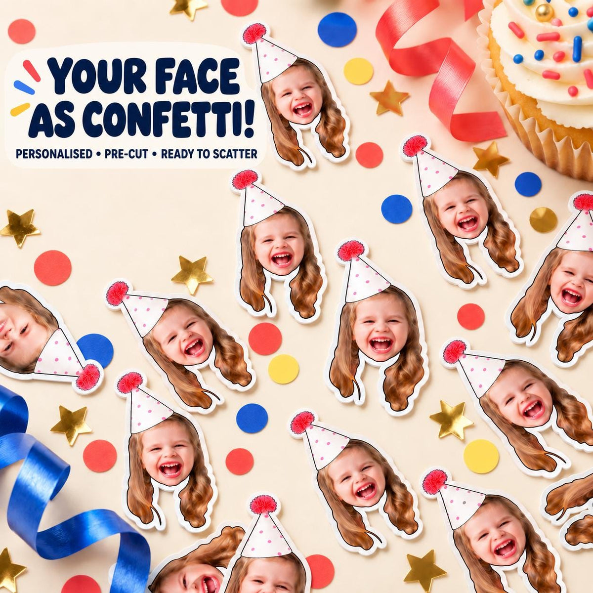 Personalised Face Confetti | Custom Photo Table Scatter for Birthday, Hen Party, Wedding & Engagement Decor