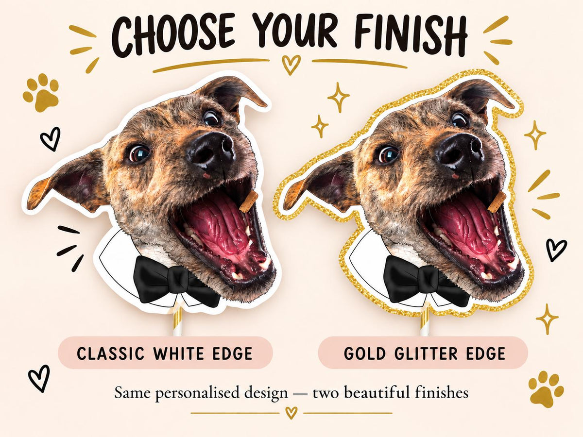 Personalised Pet Wedding Cake Topper, Custom Dog or Cat Photo Decoration, Include Your Pet in Your Wedding Day