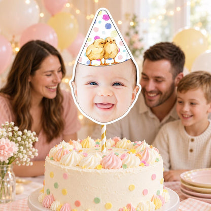 Personalised Baby Photo or Scan Cake Topper, Custom Gender Reveal Baby Shower Christening and First Birthday Decoration