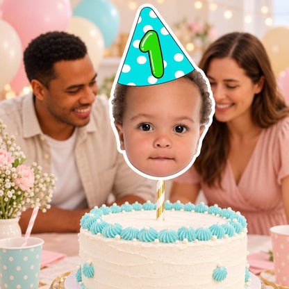 Personalised Baby Photo or Scan Cake Topper, Custom Gender Reveal Baby Shower Christening and First Birthday Decoration