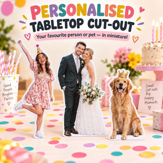 Personalised Tabletop Photo Cutout, Custom Person Standee, Birthday Party Decoration, Hen Party, Graduation or Leaving Gift