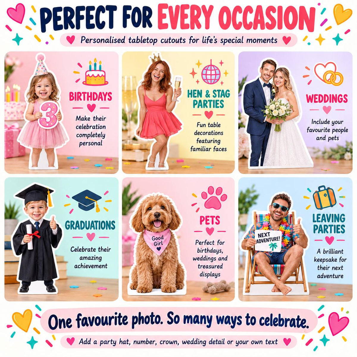 Personalised Wedding Tabletop Photo Cutout, Custom Bride Groom or Guest Photo Stand, Wedding Table Decoration and Keepsake
