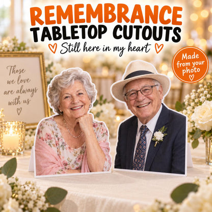 Personalised Wedding Tabletop Photo Cutout, Custom Bride Groom or Guest Photo Stand, Wedding Table Decoration and Keepsake