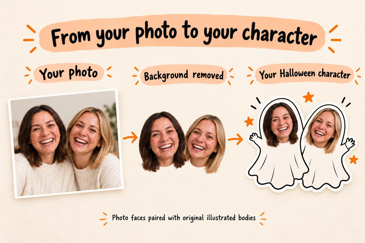 Personalised Halloween Photo Card | You're My Boo Ghost Couple or Friendship