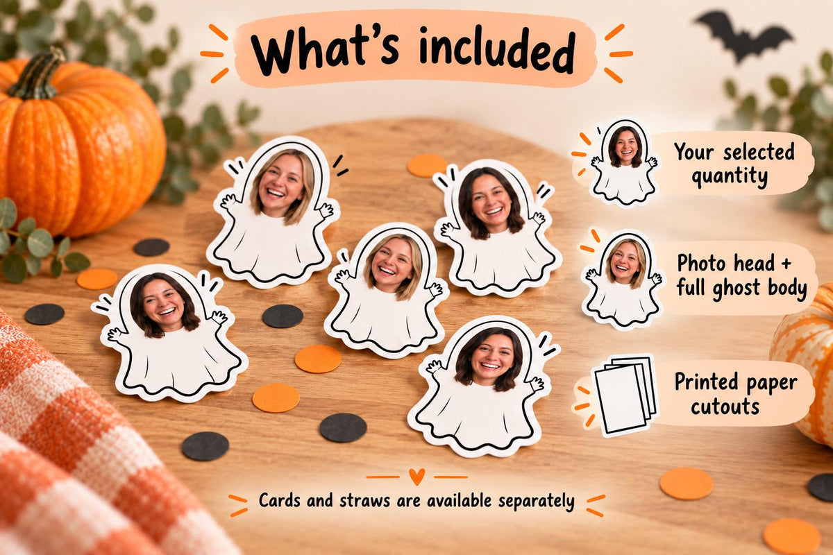 Custom Photo Ghost Confetti | Personalized Halloween Table Scatter Decorations