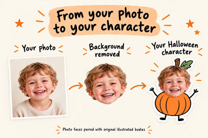 Personalised Halloween Birthday Photo Card - Happy Boo-Day Pumpkin