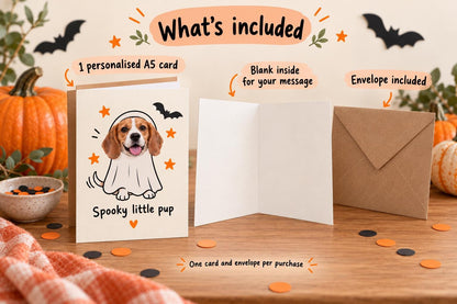Personalised Dog Halloween Photo Card | Custom Pet Ghost Design