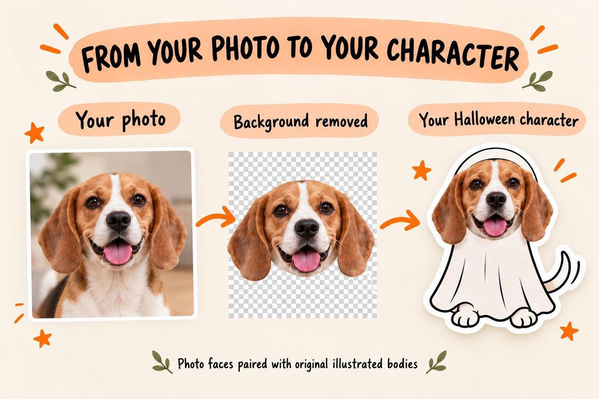 Personalised Dog Halloween Photo Confetti | Ghost Pet Table Scatter