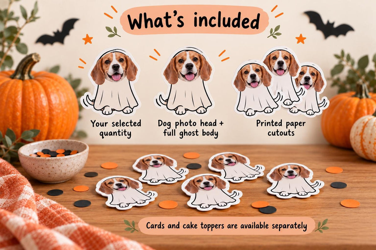 Personalised Dog Halloween Photo Confetti | Ghost Pet Table Scatter
