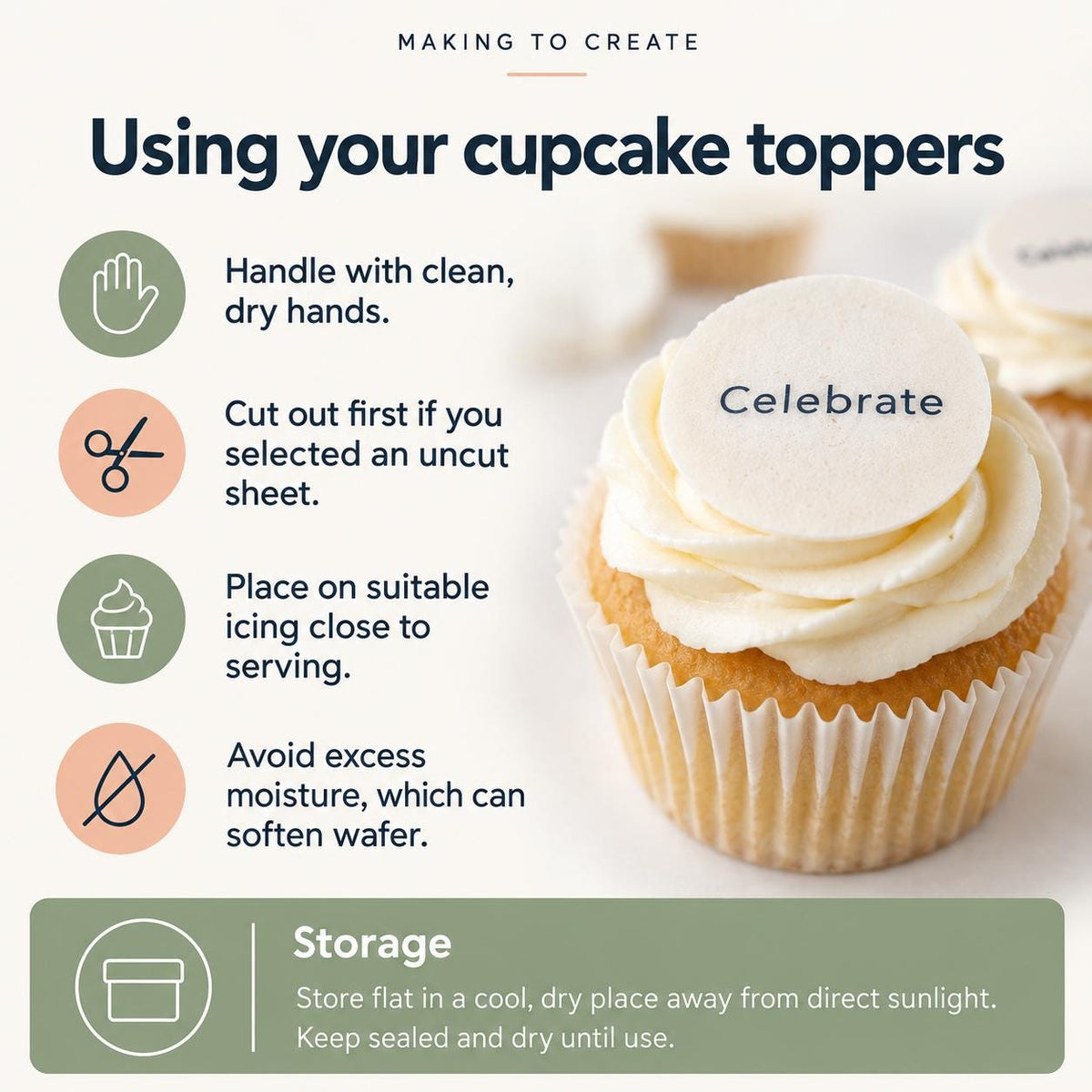 Personalised Baby Shower Cupcake Toppers | Custom Edible Wafer Circles