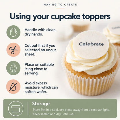 Custom Edible Logo Cupcake Toppers | Round Wafer Prints