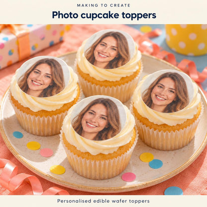 Personalised Baby Shower Cupcake Toppers | Edible Wafer Circles