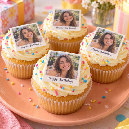 Personalised Edible Photo Cupcake Toppers | Custom Wafer Prints