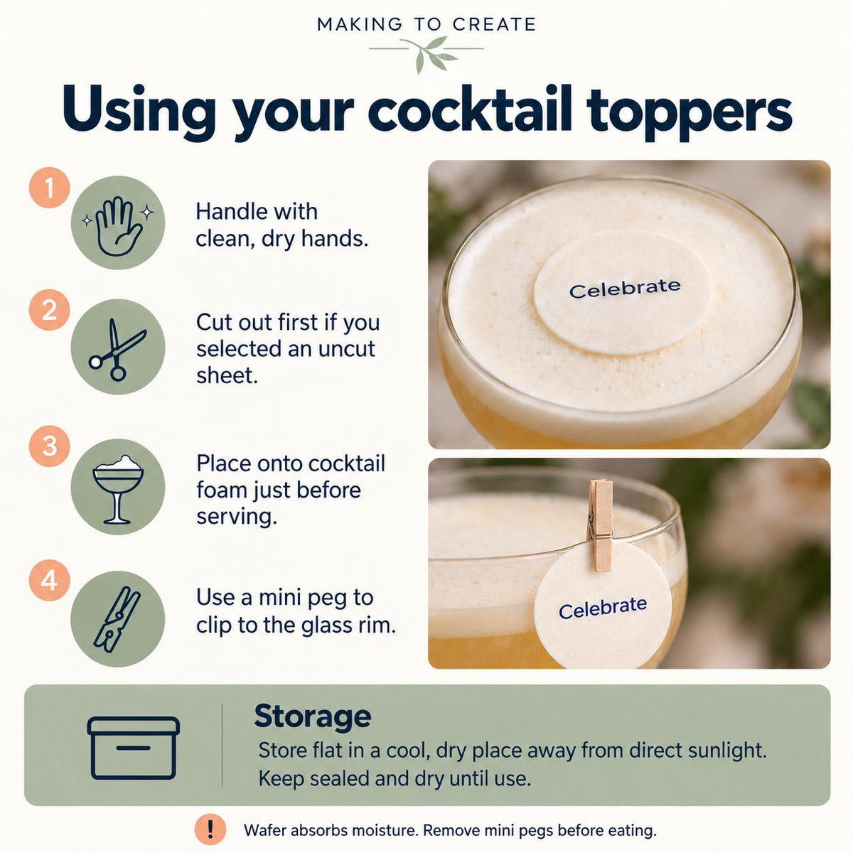 Personalized Edible Cocktail Toppers for Hen Parties, Stag Dos & Weddings - Custom Wafer Sheet Decorations