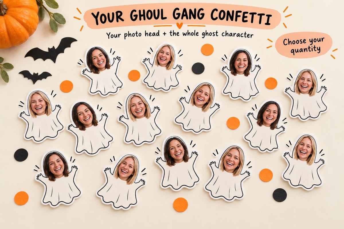 Personalised Halloween Ghost Photo Straws | Custom Face Drink Toppers