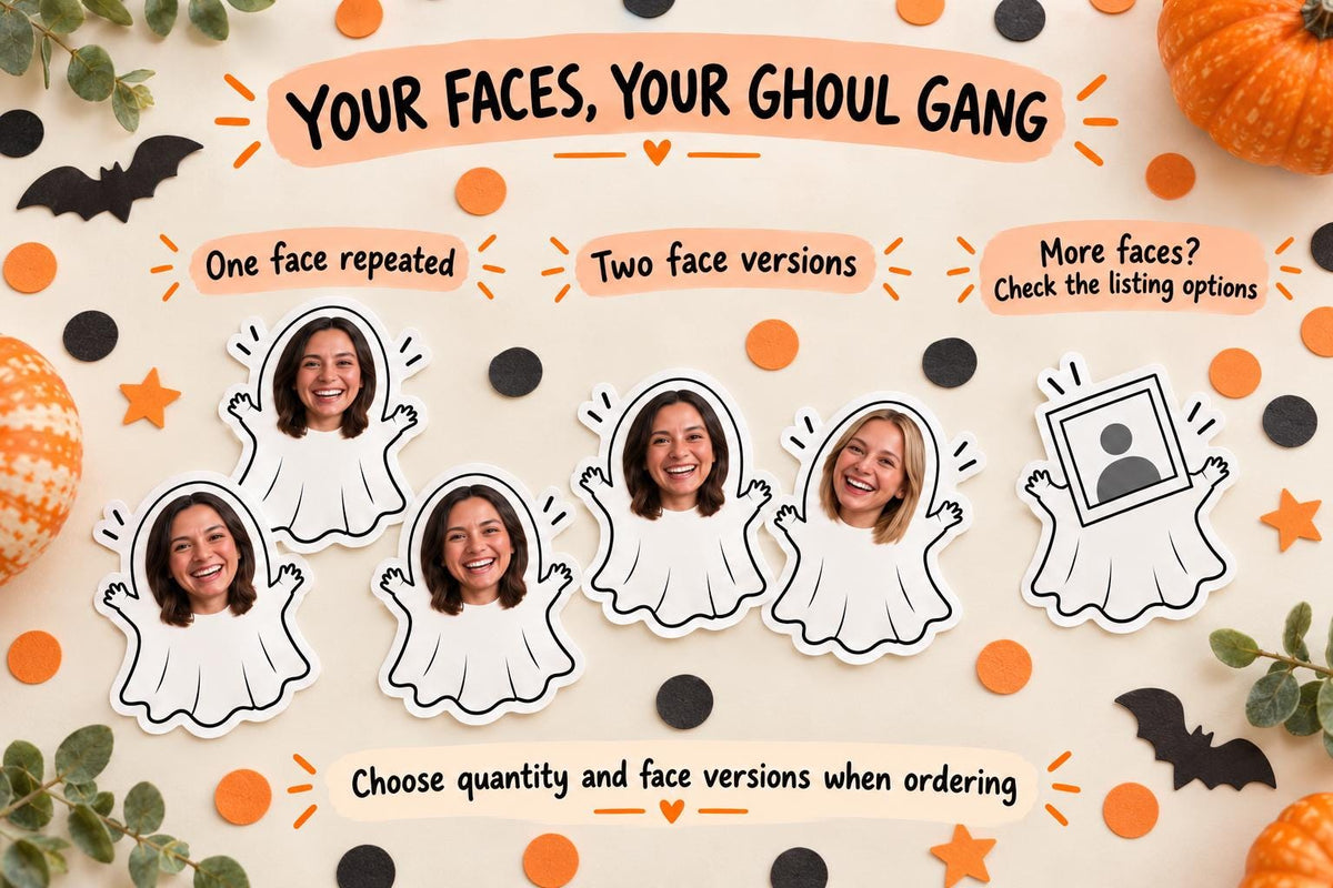 Custom Photo Ghost Confetti | Personalized Halloween Table Scatter Decorations