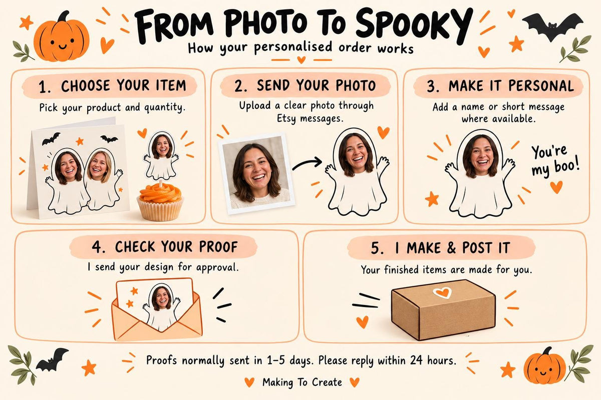 Personalised Dog Halloween Photo Card | Custom Pet Ghost Design