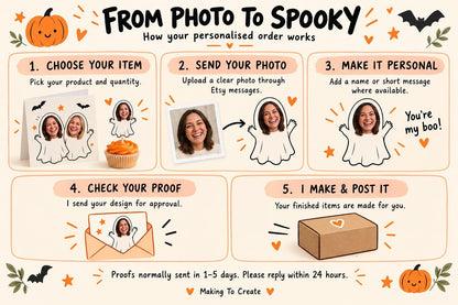 Personalised Dog Halloween Photo Confetti | Ghost Pet Table Scatter