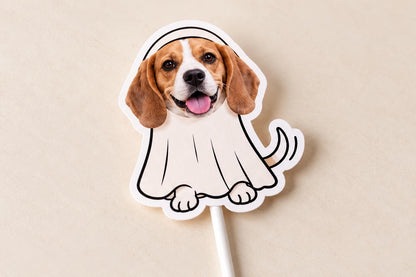 Personalised Dog Ghost Photo Cake Topper | Halloween Pet Party Decoration