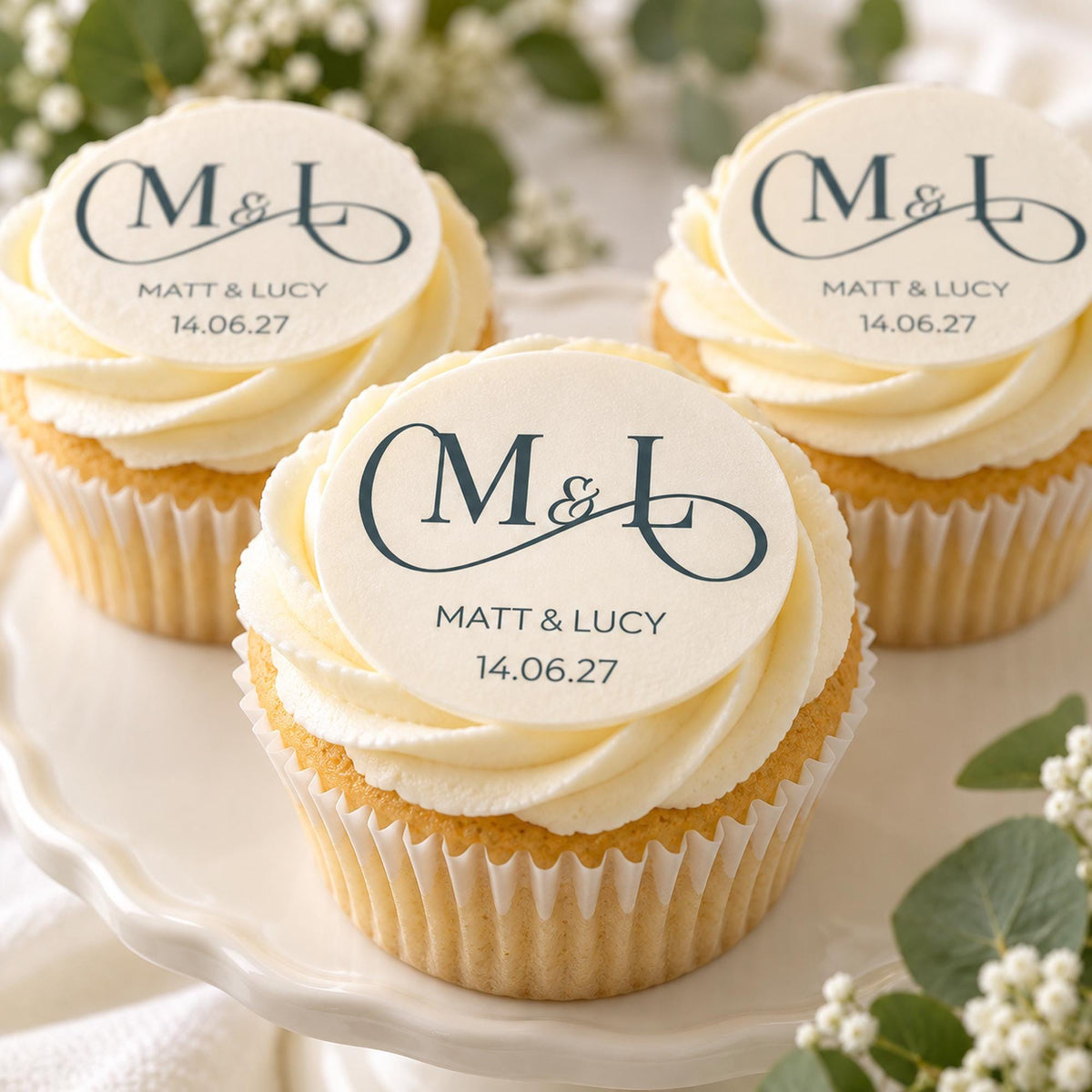 Personalised Baby Shower Cupcake Toppers | Custom Edible Wafer Circles