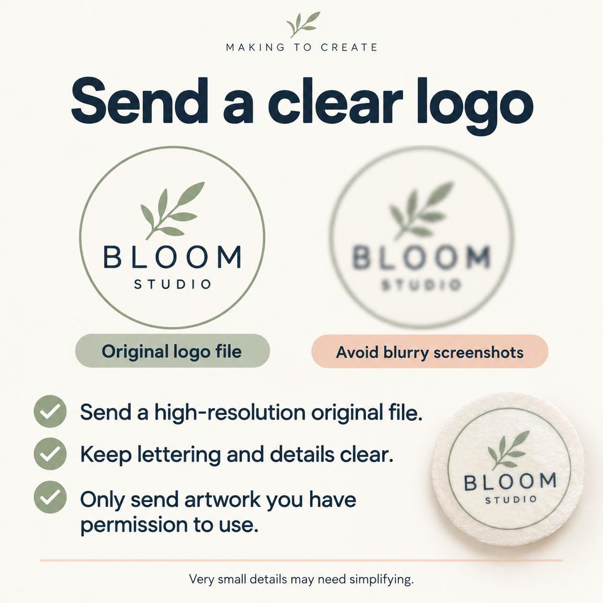 Custom Edible Logo Cupcake Toppers | Round Wafer Prints