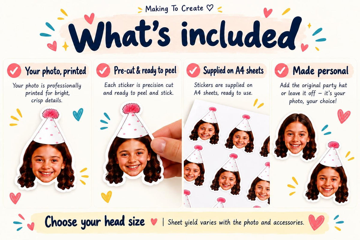 Personalised Graduation Photo Stickers | Custom Face Stickers, Graduate Favour Bag Labels & Envelope Seals